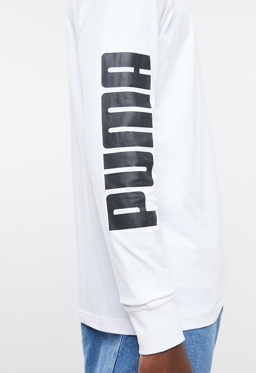 PUMA - Classics logo long sleeve tee - white