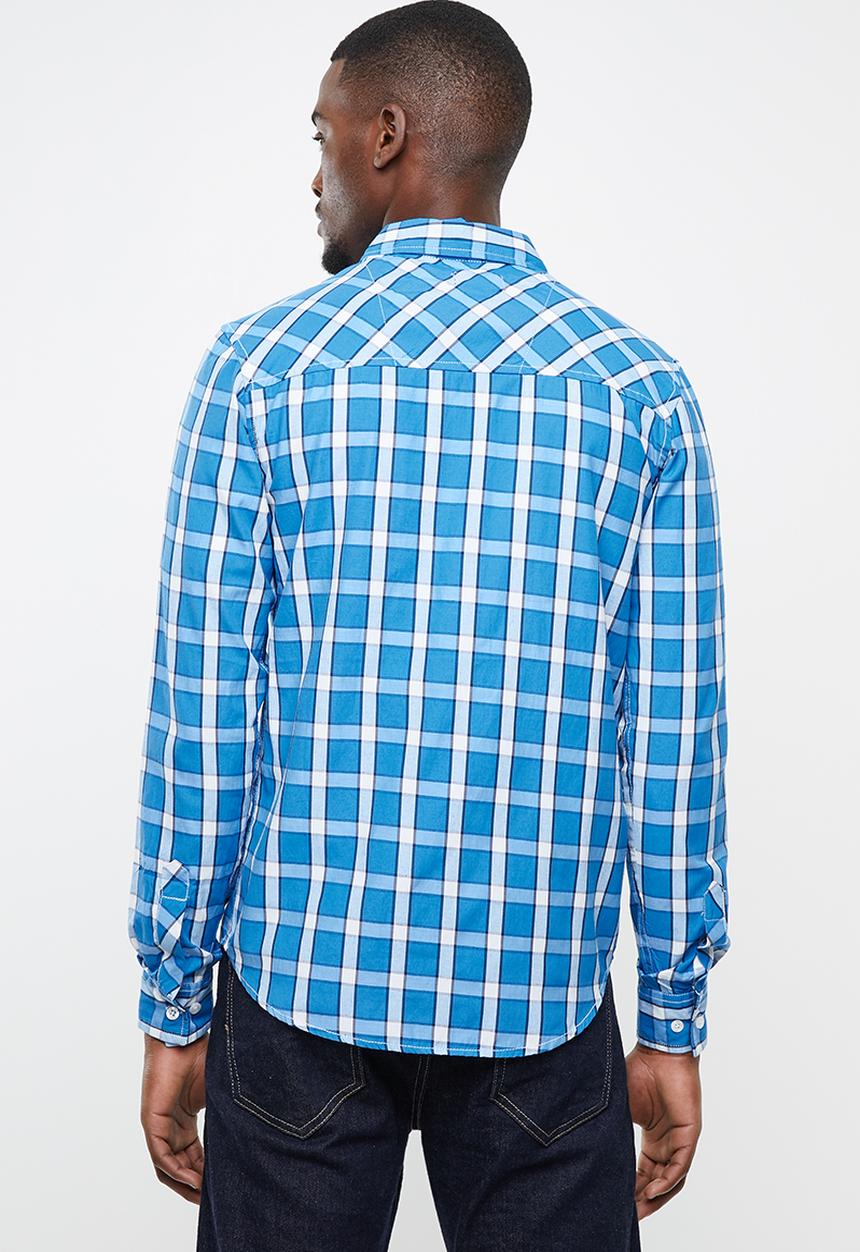 STYLE REPUBLIC - Slim fit gingham check shirt - blue