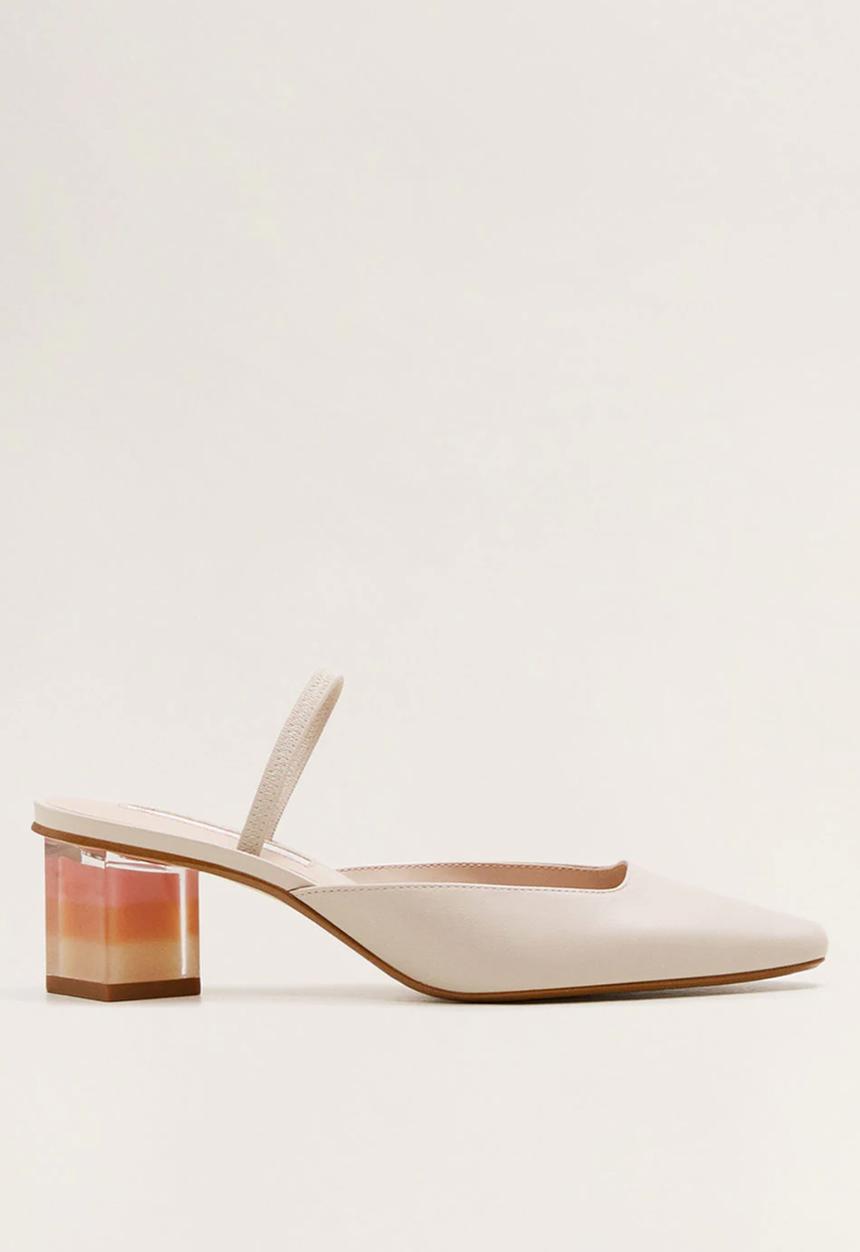 MANGO - Chloe colour-block heel - beige