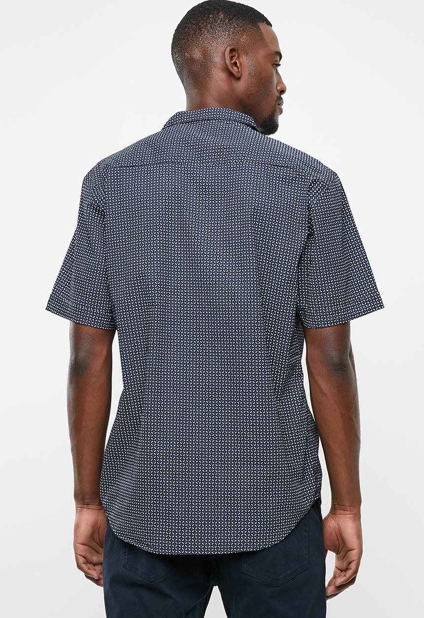 STYLE REPUBLIC - Afro geo bowler shirt - navy