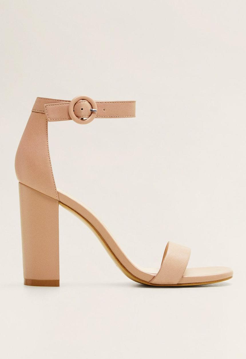 MANGO - Tutti leather block heel - pink