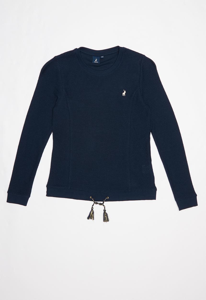 POLO - Teens claire textured pullover - navy