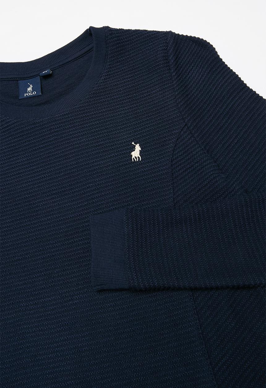 POLO - Teens claire textured pullover - navy