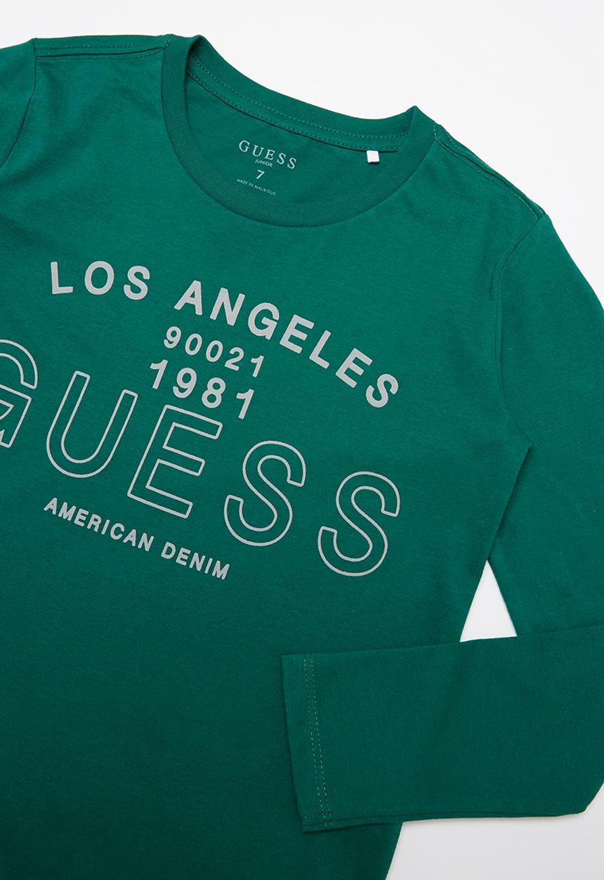 GUESS - Teens long sleeve guess Los Angeles Tee - green