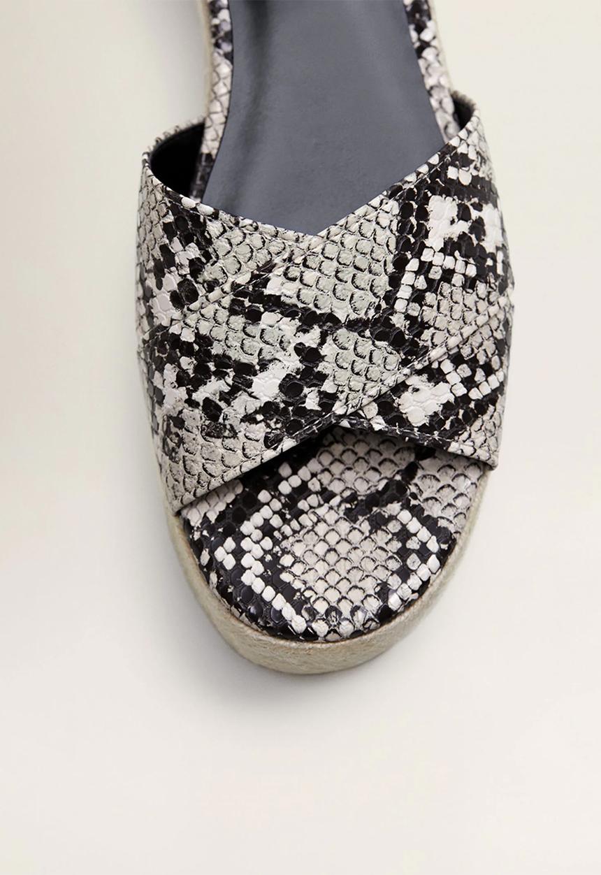 MANGO - Snakeskin faux leather platform heel - multi