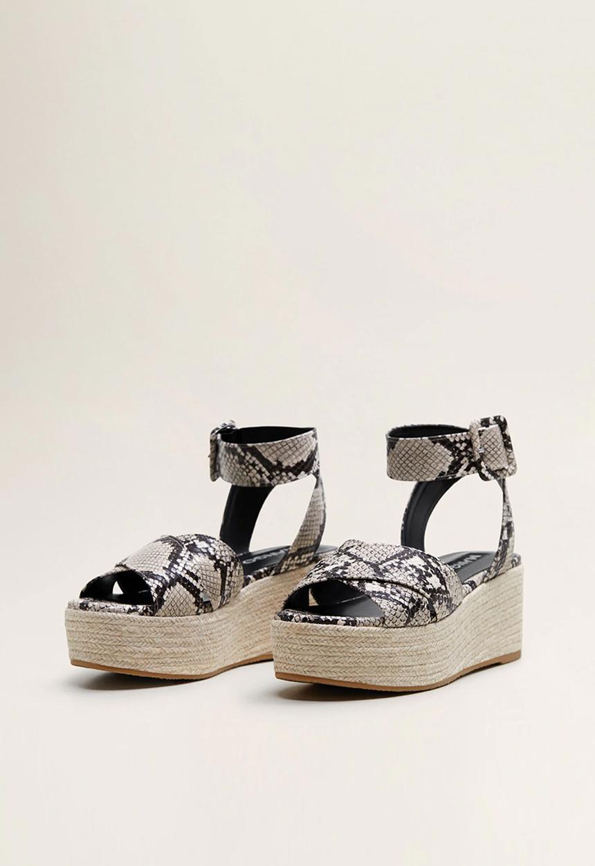 MANGO - Snakeskin faux leather platform heel - multi