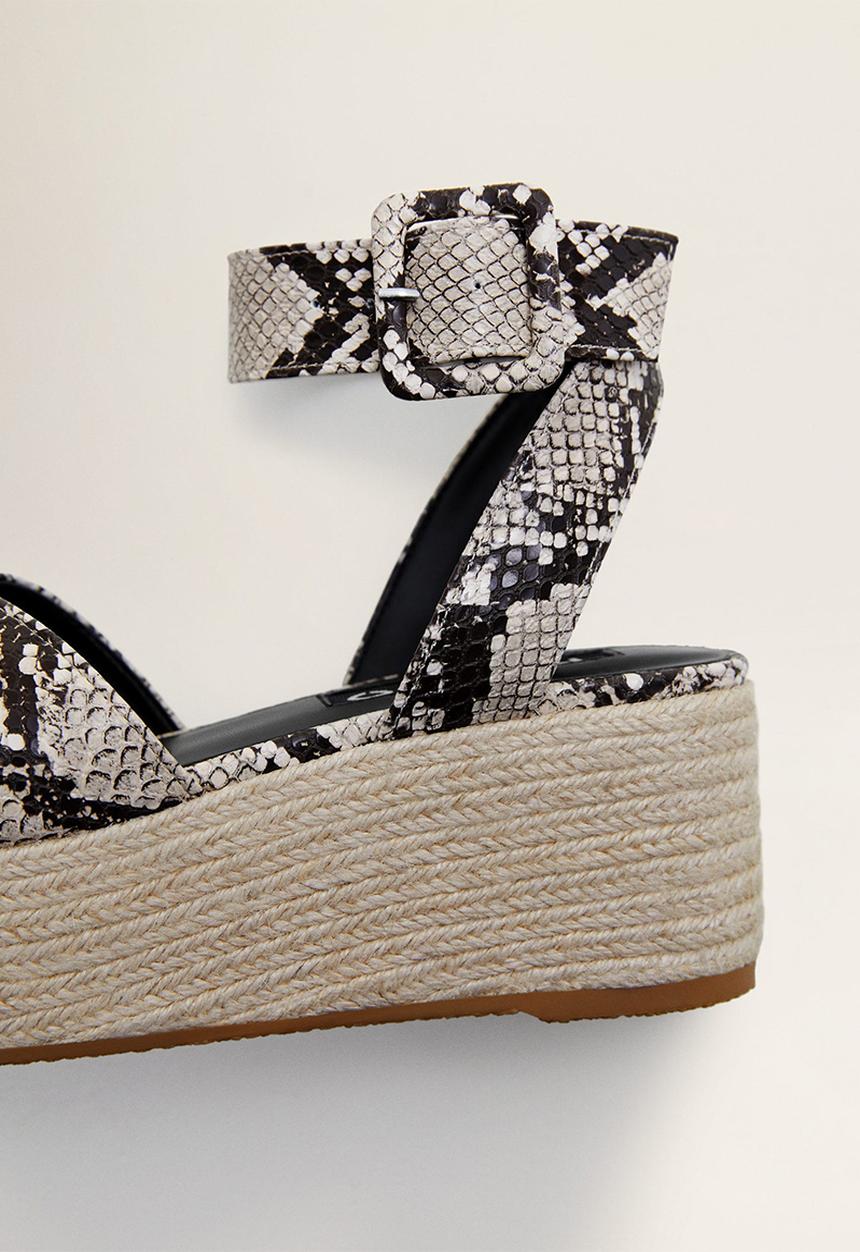 MANGO - Snakeskin faux leather platform heel - multi