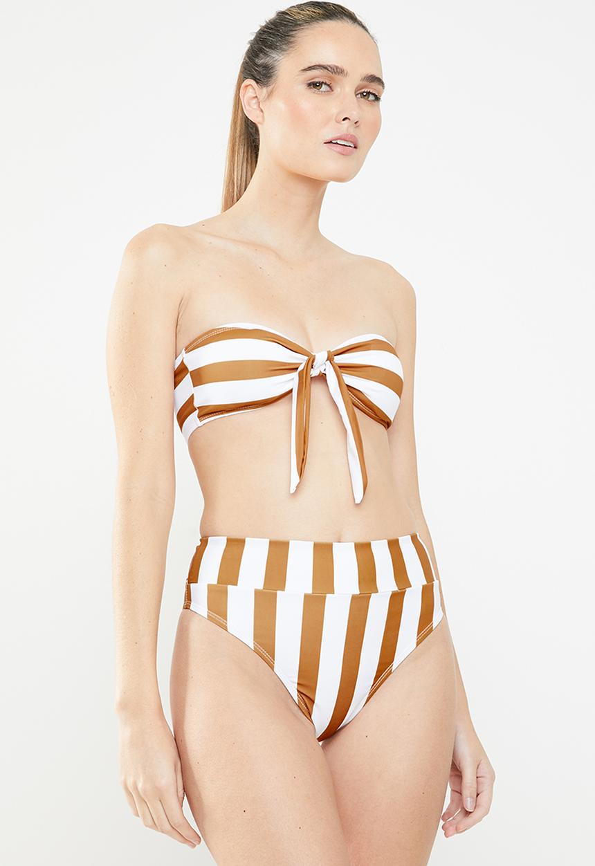 MSH - Beachy keen bikini bottom - brown & white