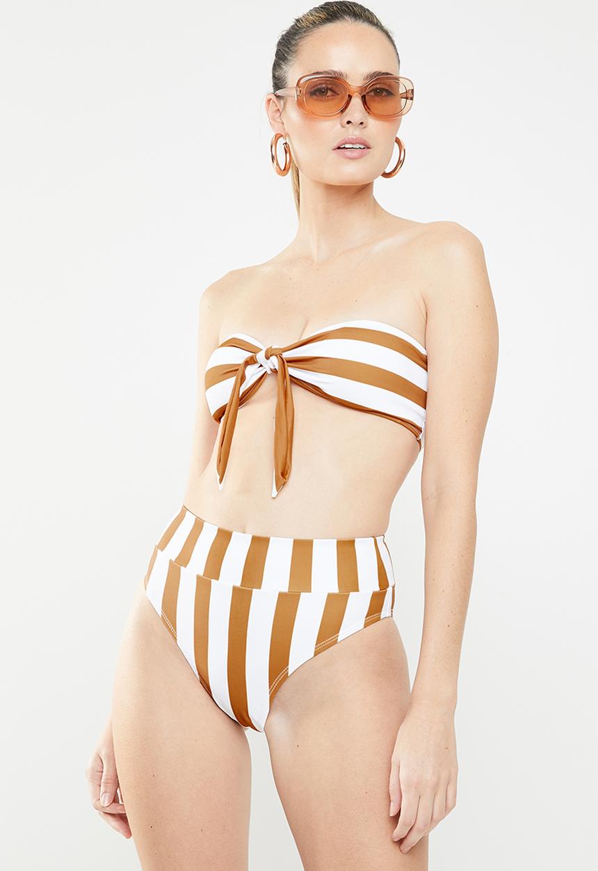 MSH - Beachy keen bikini bottom - brown & white