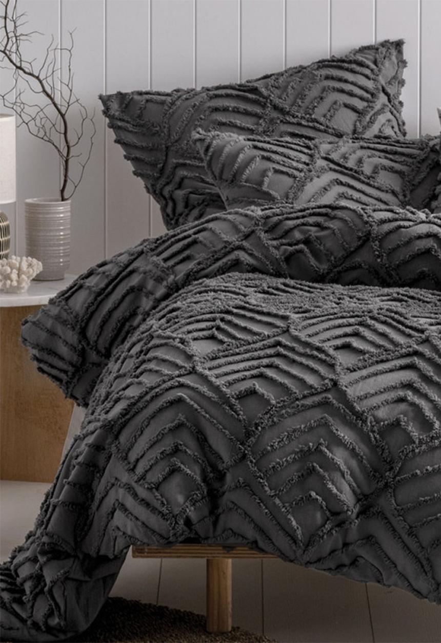 Linen House - Ramona duvet cover set - charcoal