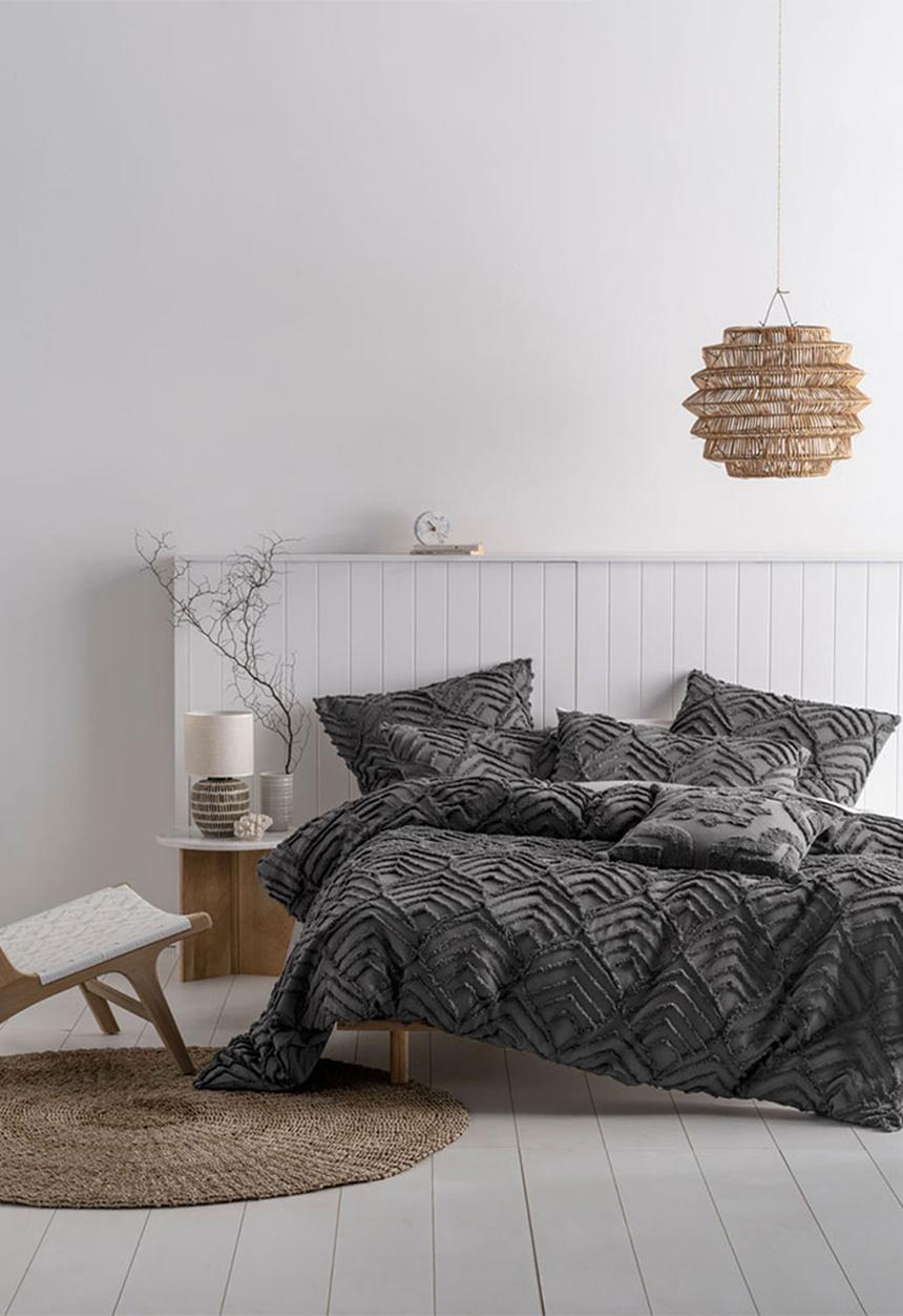 Linen House - Ramona duvet cover set - charcoal