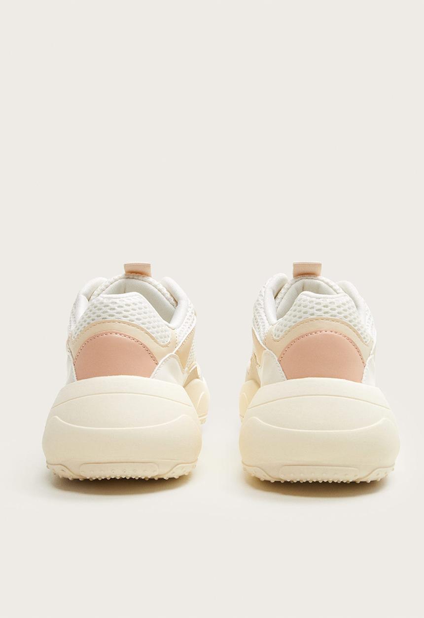 MANGO - Irene faux sneaker - white & peach