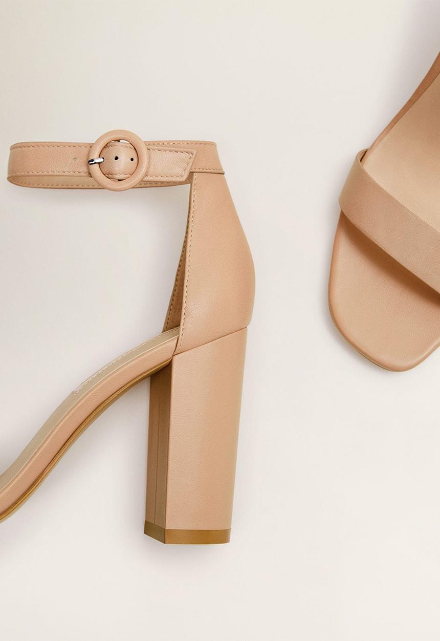 MANGO - Tutti leather block heel - pink