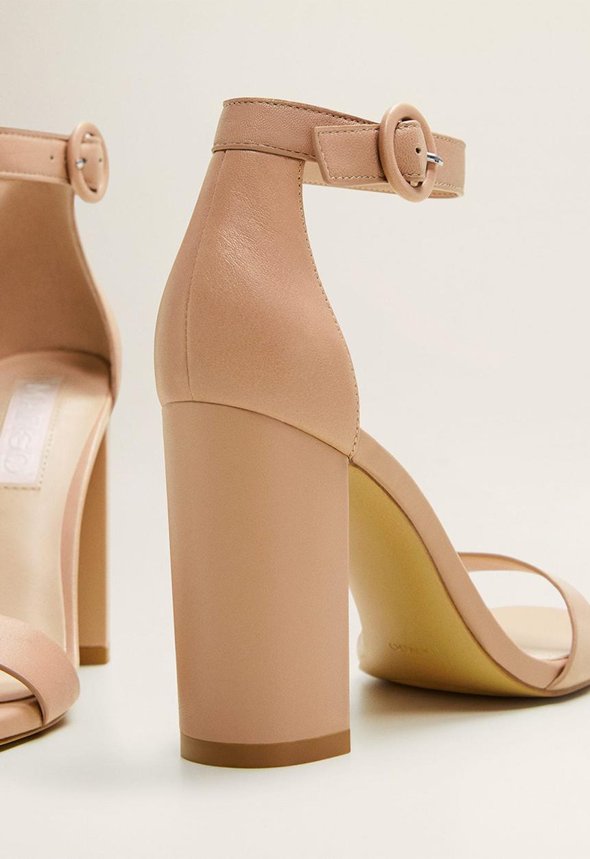 MANGO - Tutti leather block heel - pink