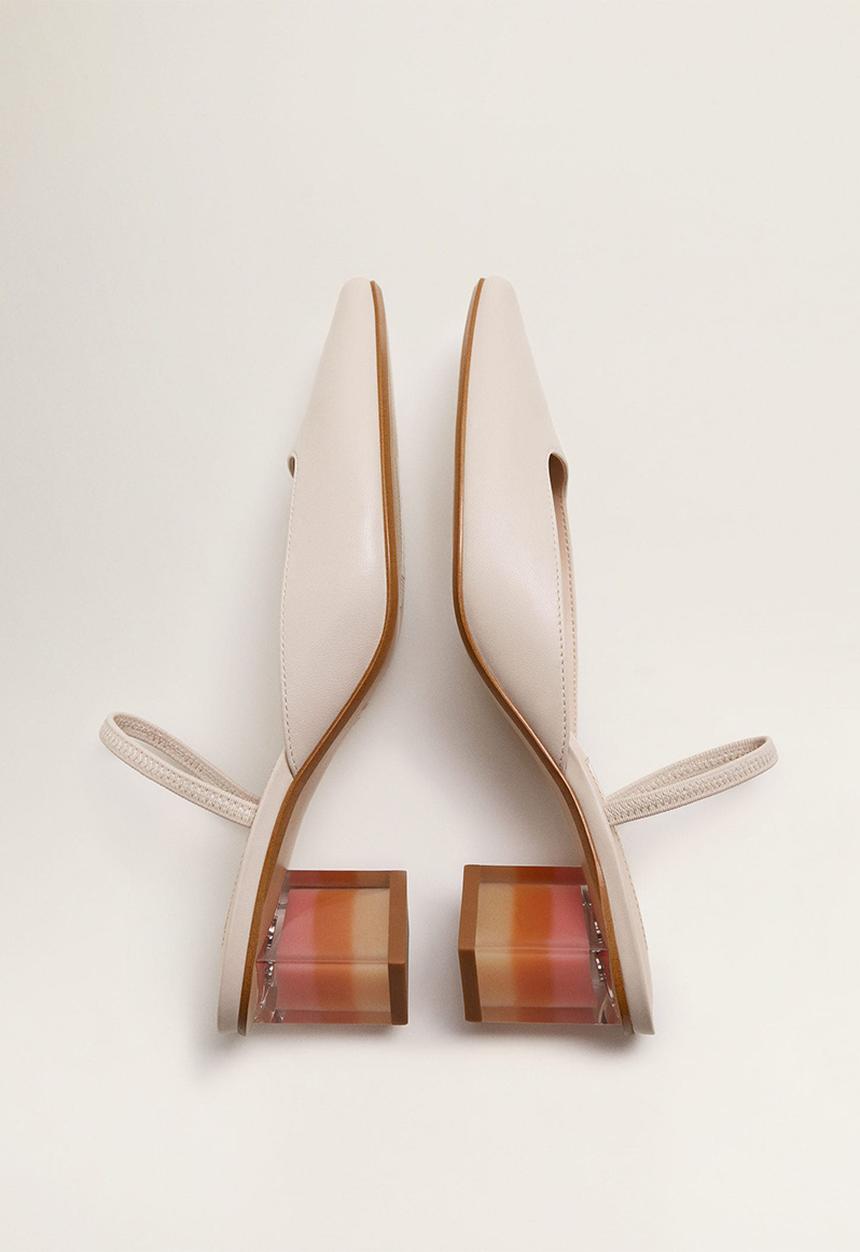 MANGO - Chloe colour-block heel - beige