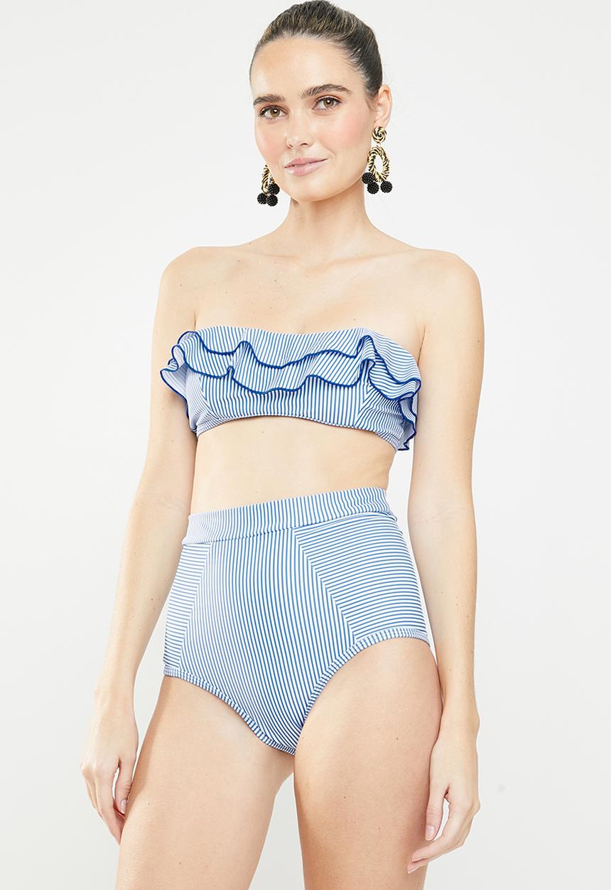 MSH - Blue skies bikini top - white & blue 
