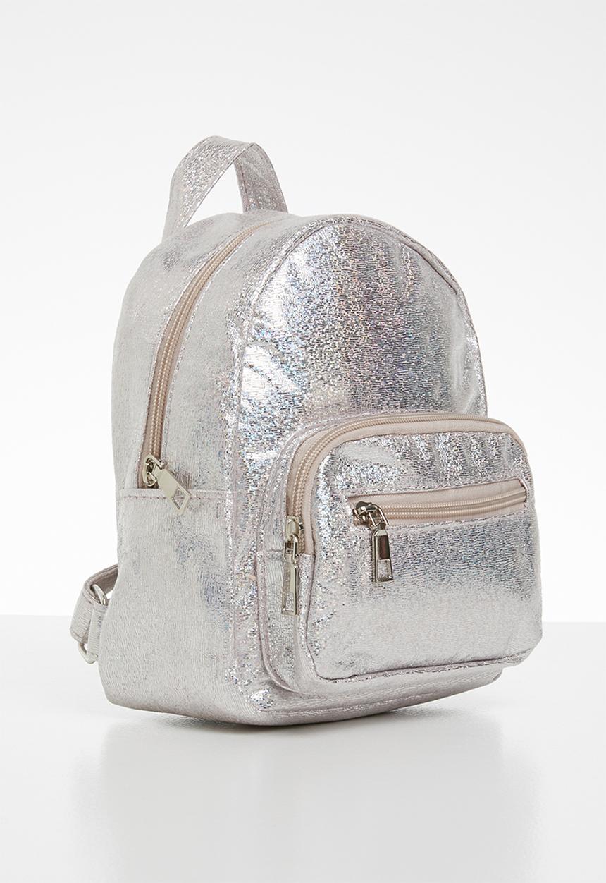 Pop Candy - Girls backpack with front zip - silver