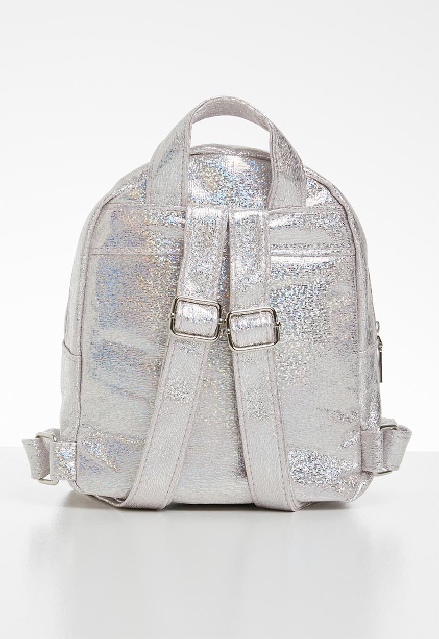 Pop Candy - Girls backpack with front zip - silver