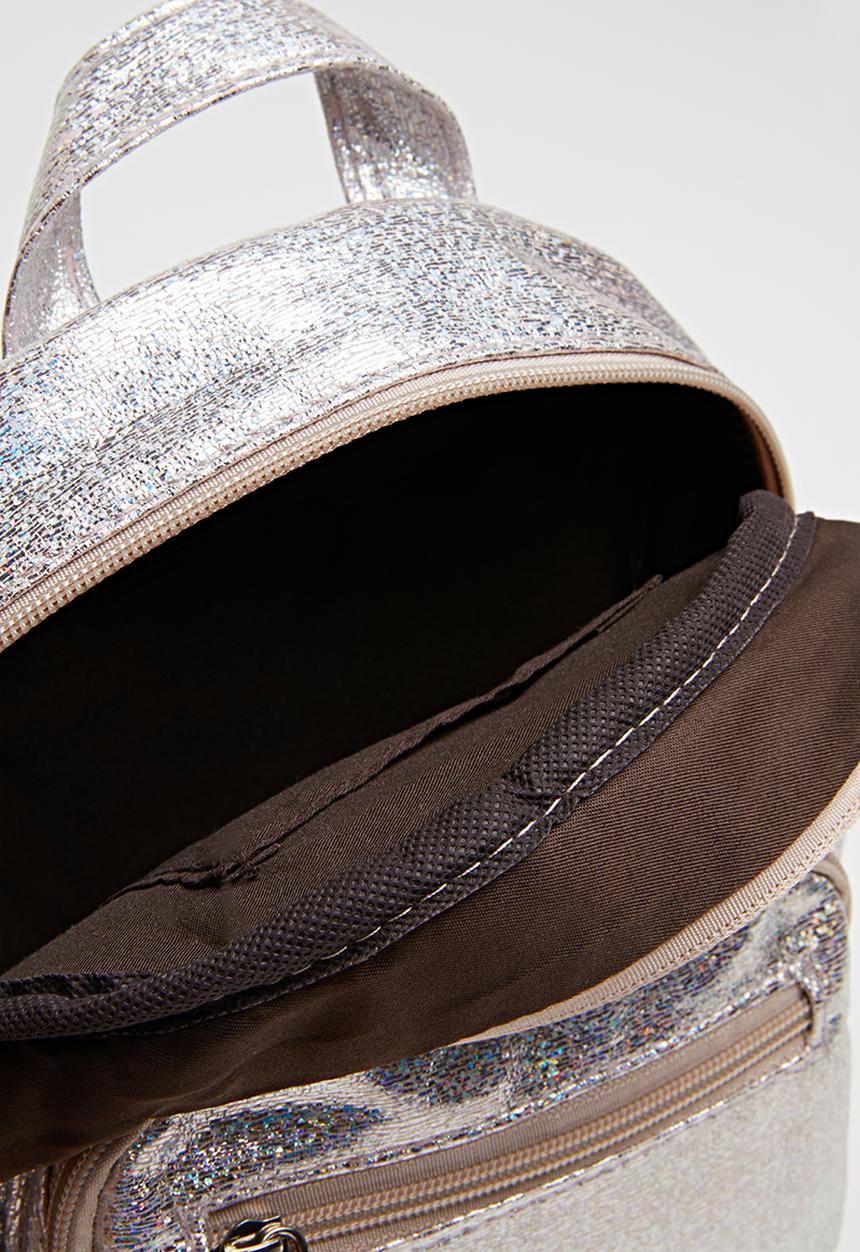 Pop Candy - Girls backpack with front zip - silver