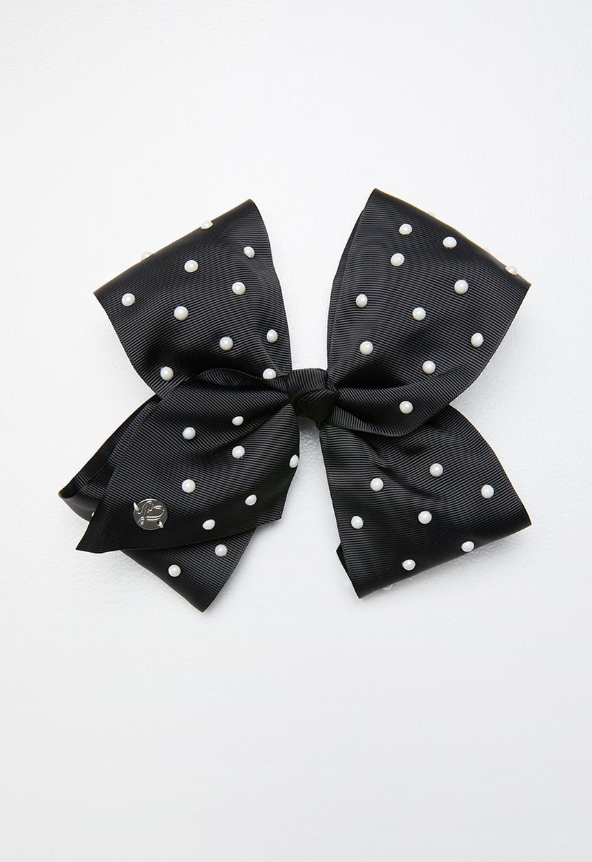 Pop Candy - Polka dot bow clip - black