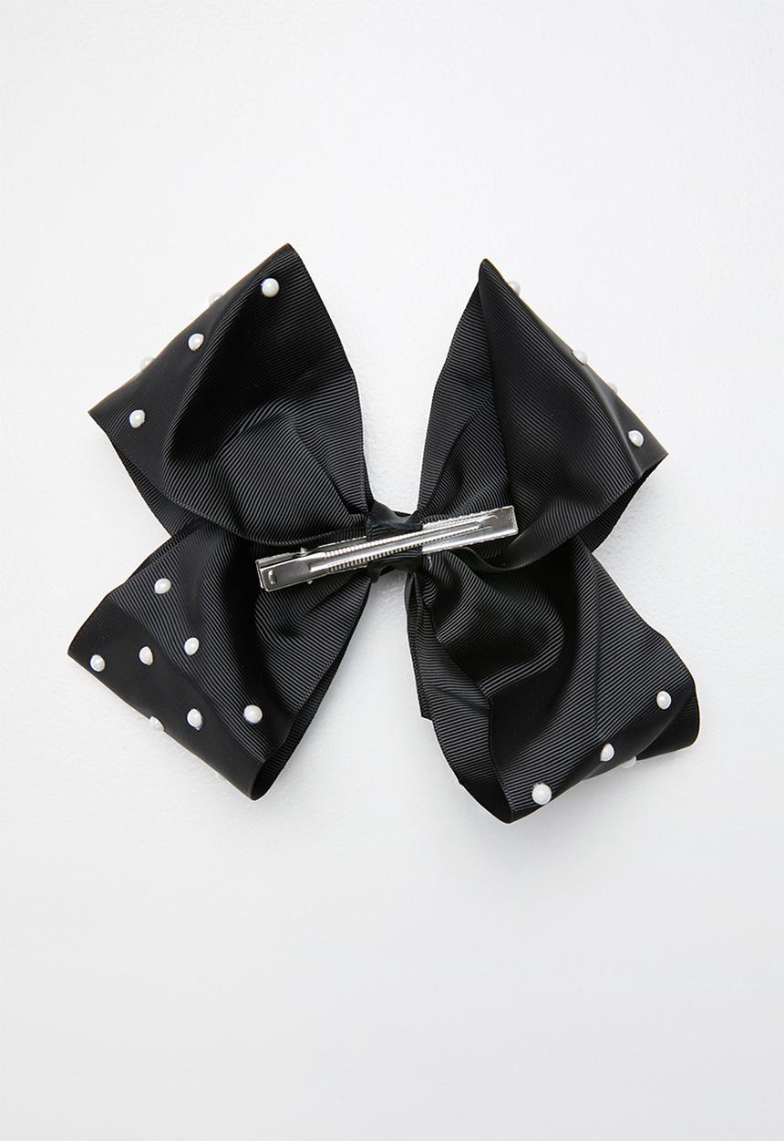 Pop Candy - Polka dot bow clip - black