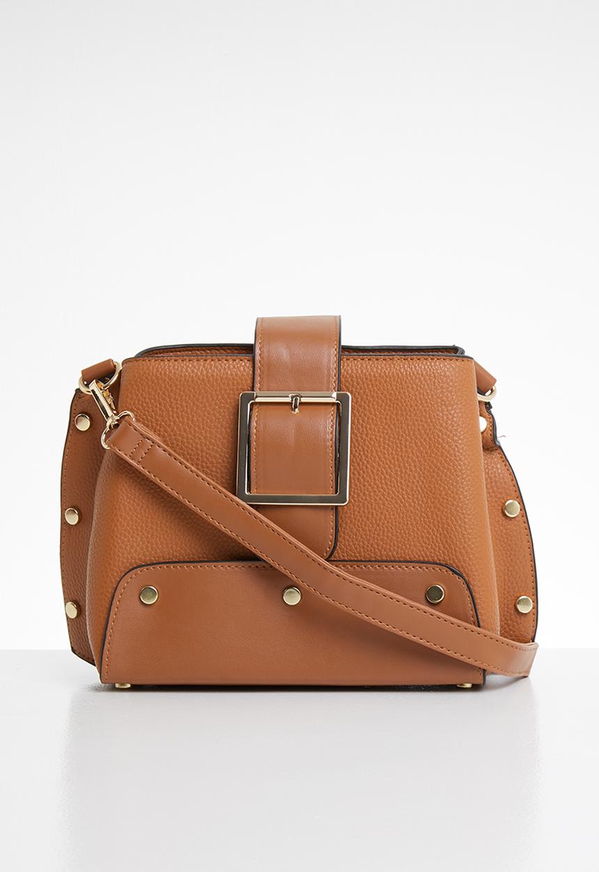 Superbalist - Stud detail cross body bag - brown