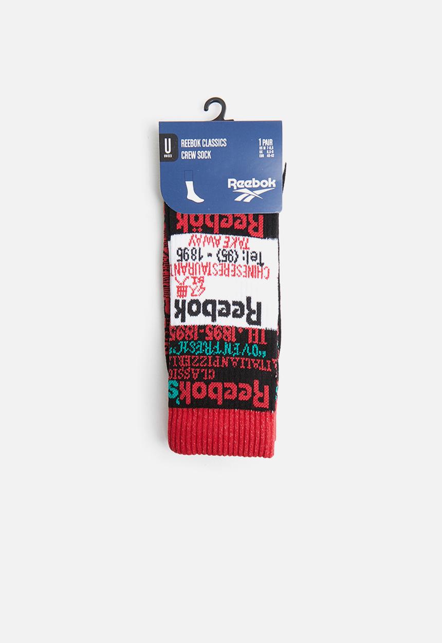 Reebok Classic - Cl graphic crew socks - black