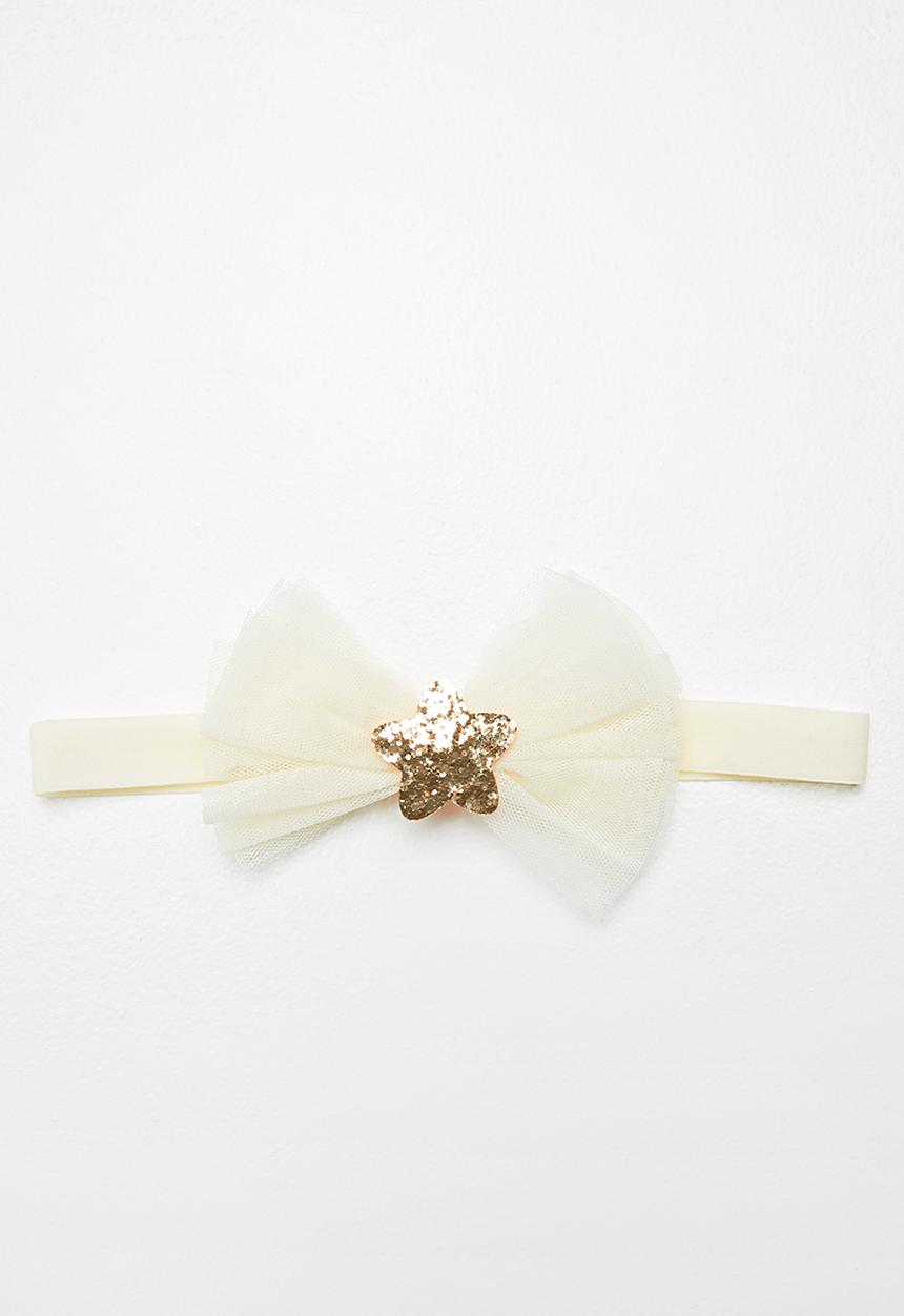 Pop Candy - Bow headband - cream & gold