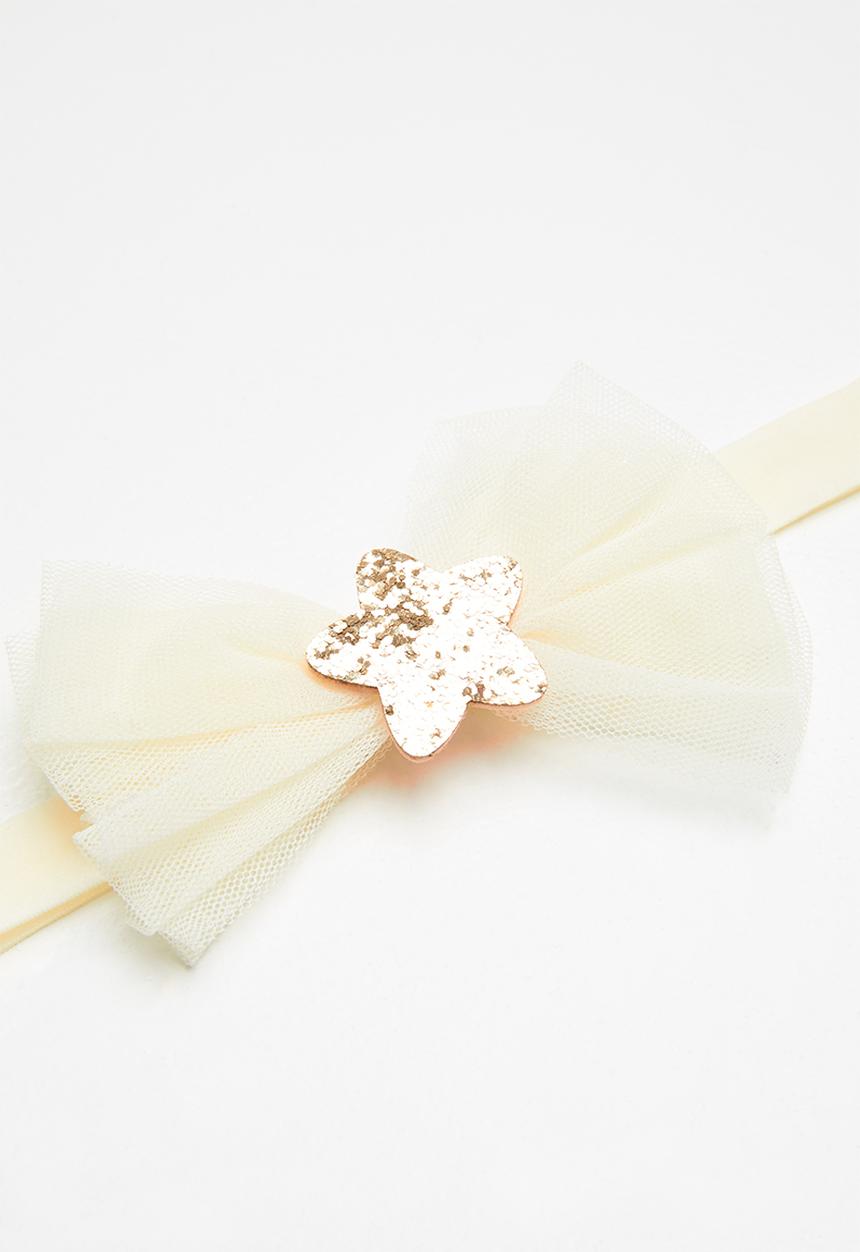 Pop Candy - Bow headband - cream & gold
