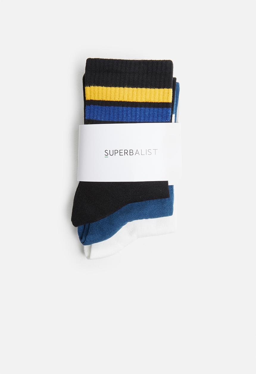 Superbalist - 3-pack retro sport socks - multi