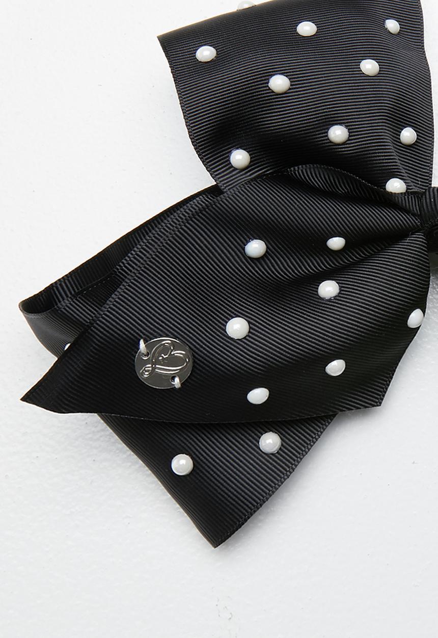 Pop Candy - Polka dot bow clip - black