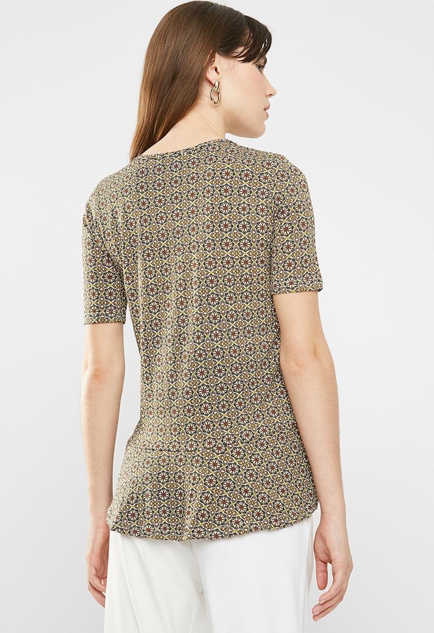 edit - Draw-cord peplum top - multi