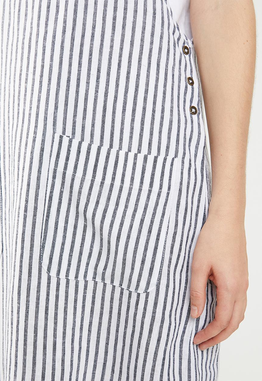 Cotton On - Woven utility pinafore dress - navy & white 