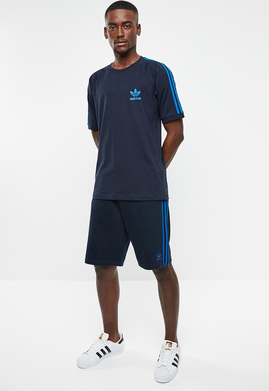 adidas Originals - 3 stripe short - navy & blue 