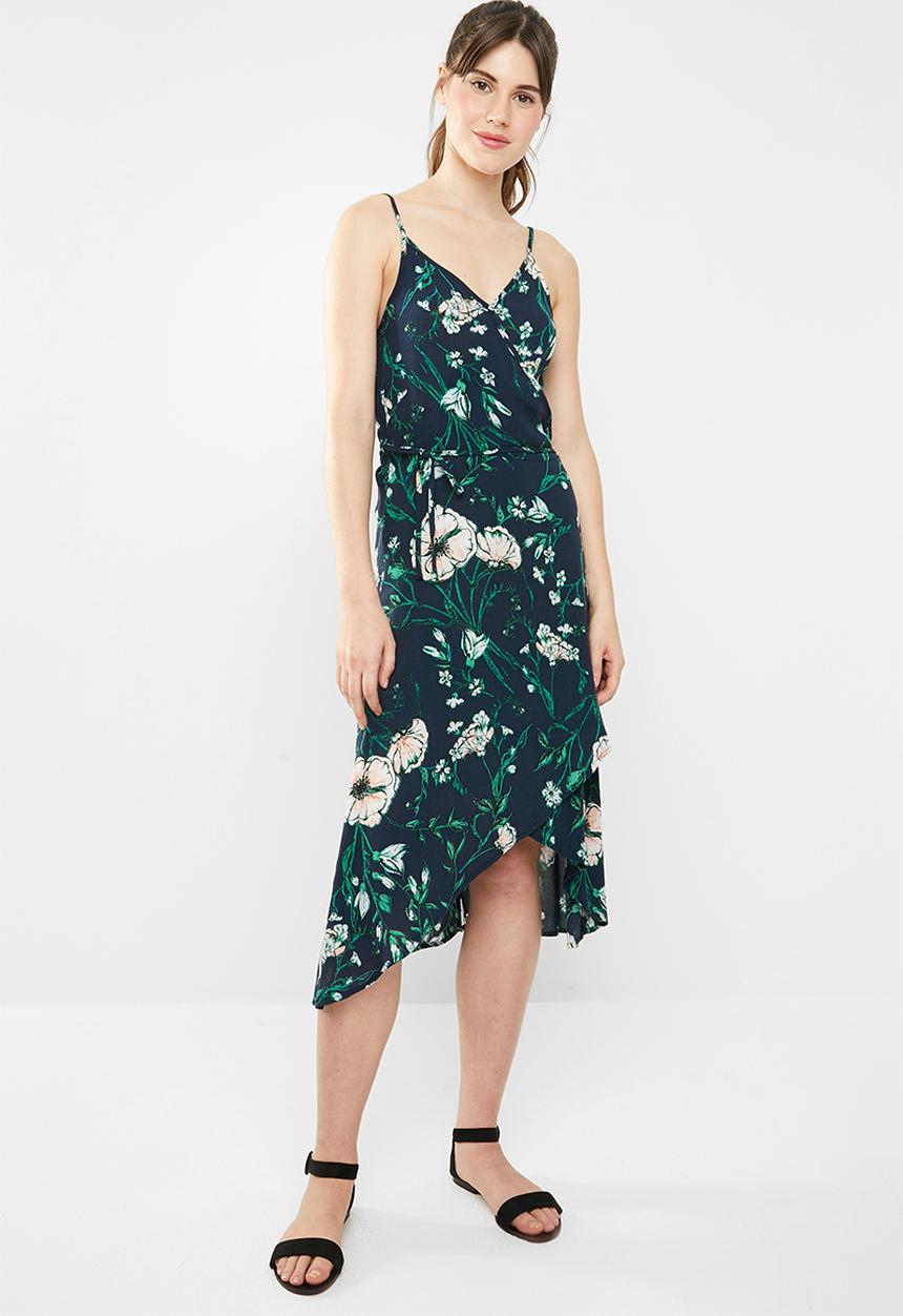 Cotton On - Woven Lucia strappy wrap dress - navy