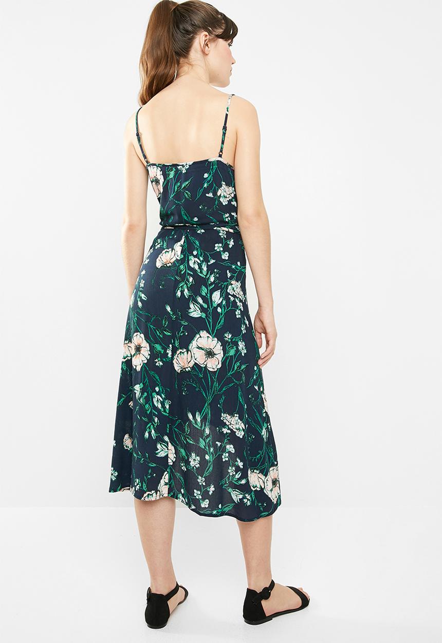 Cotton On - Woven Lucia strappy wrap dress - navy