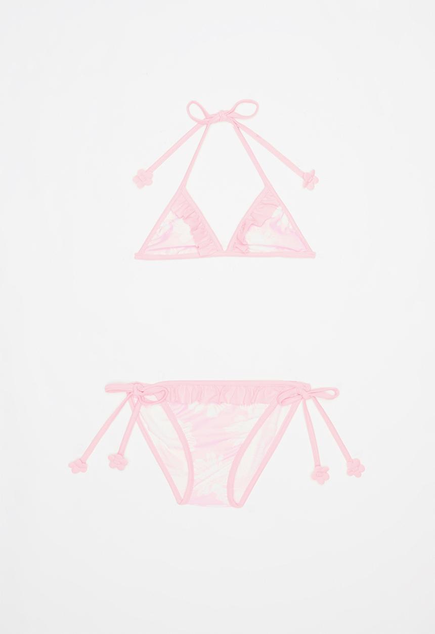Pop Candy - Printed 2 piece set - pink & white 