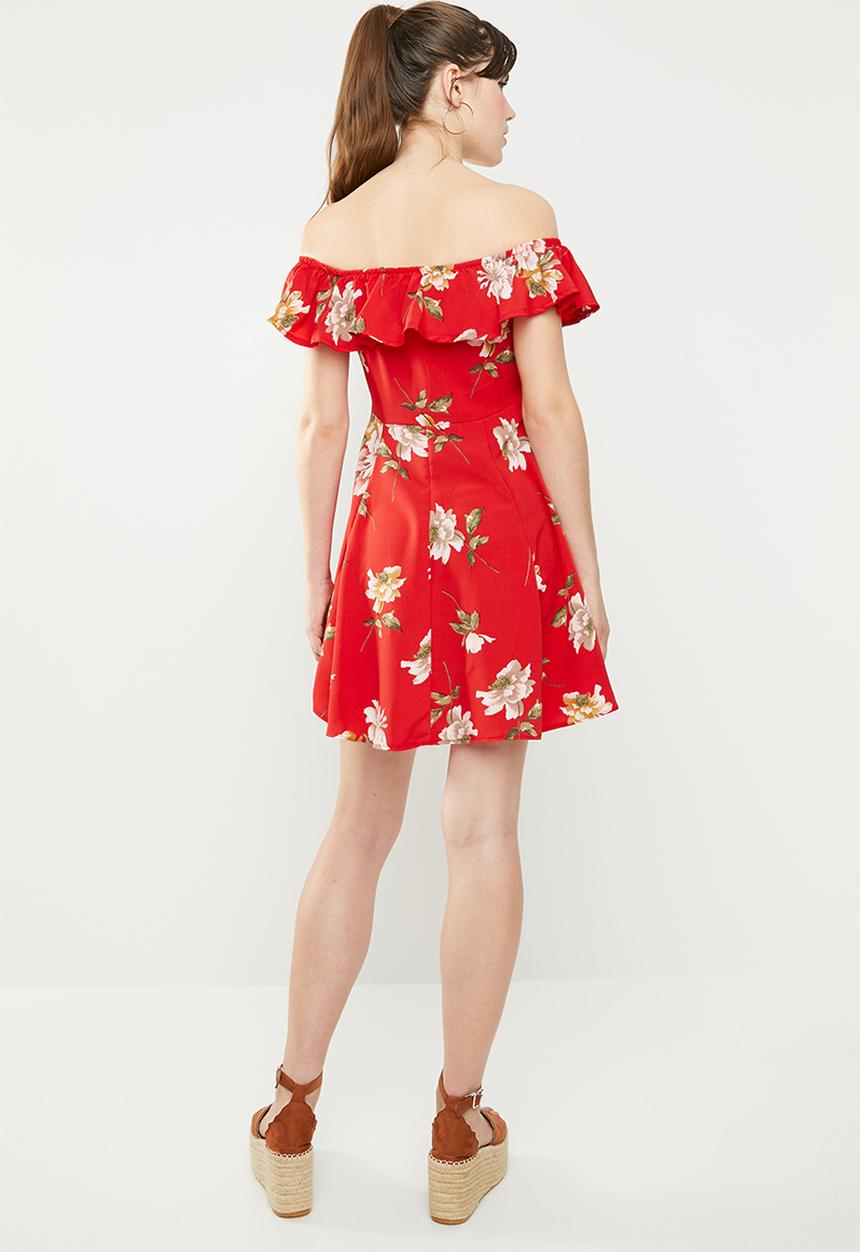 c(inch) - Bardot fit and flare dress - multi