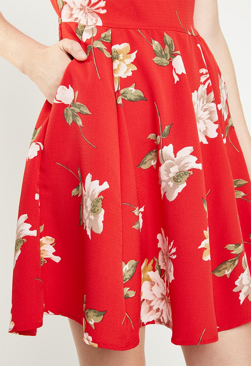 c(inch) - Bardot fit and flare dress - multi