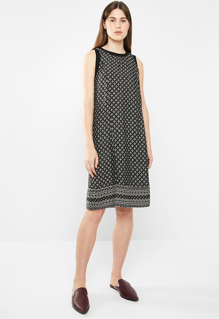 edit - Sleeveless tunic dress - black & white