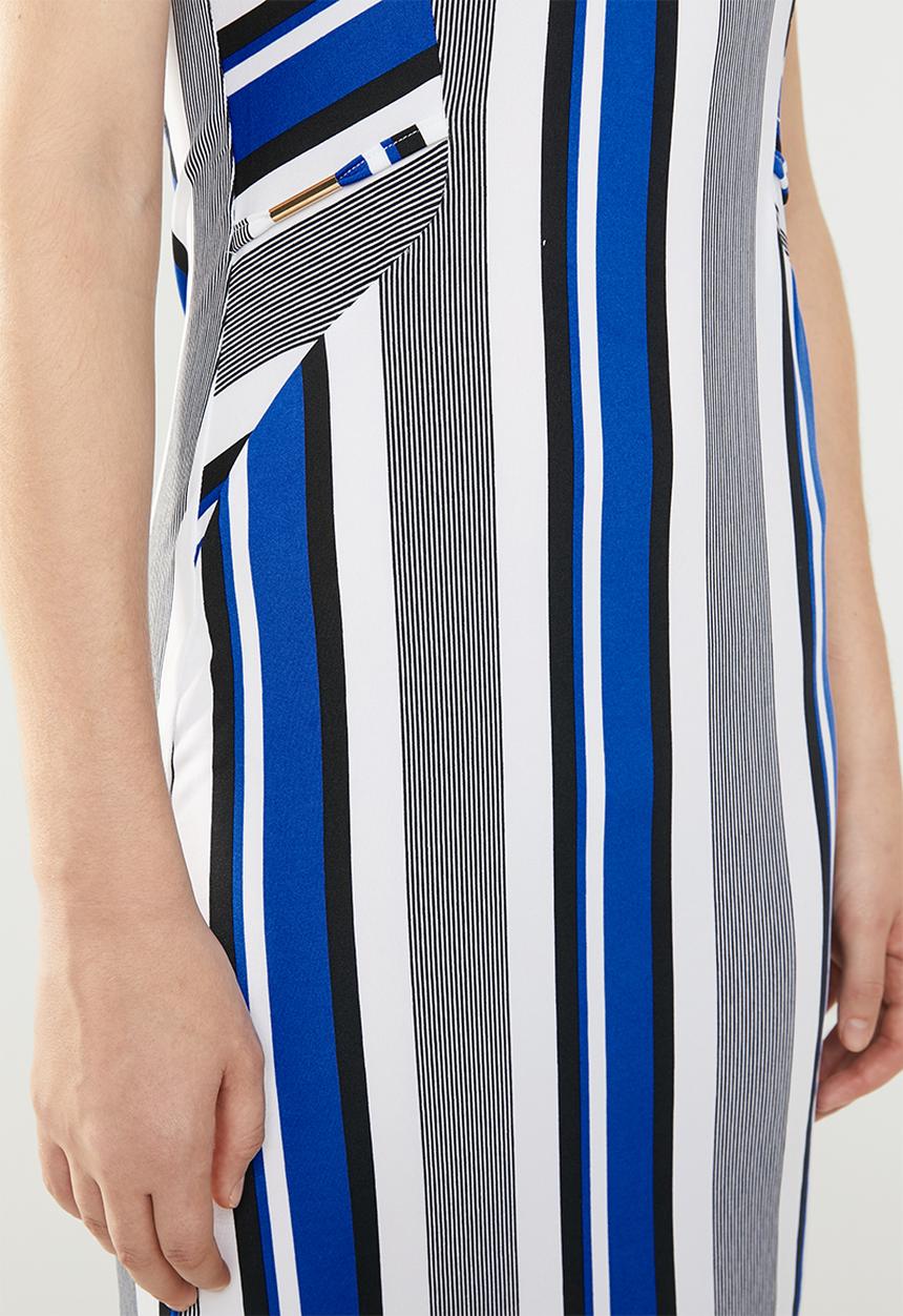 edit - Sleeveless drape dress - blue