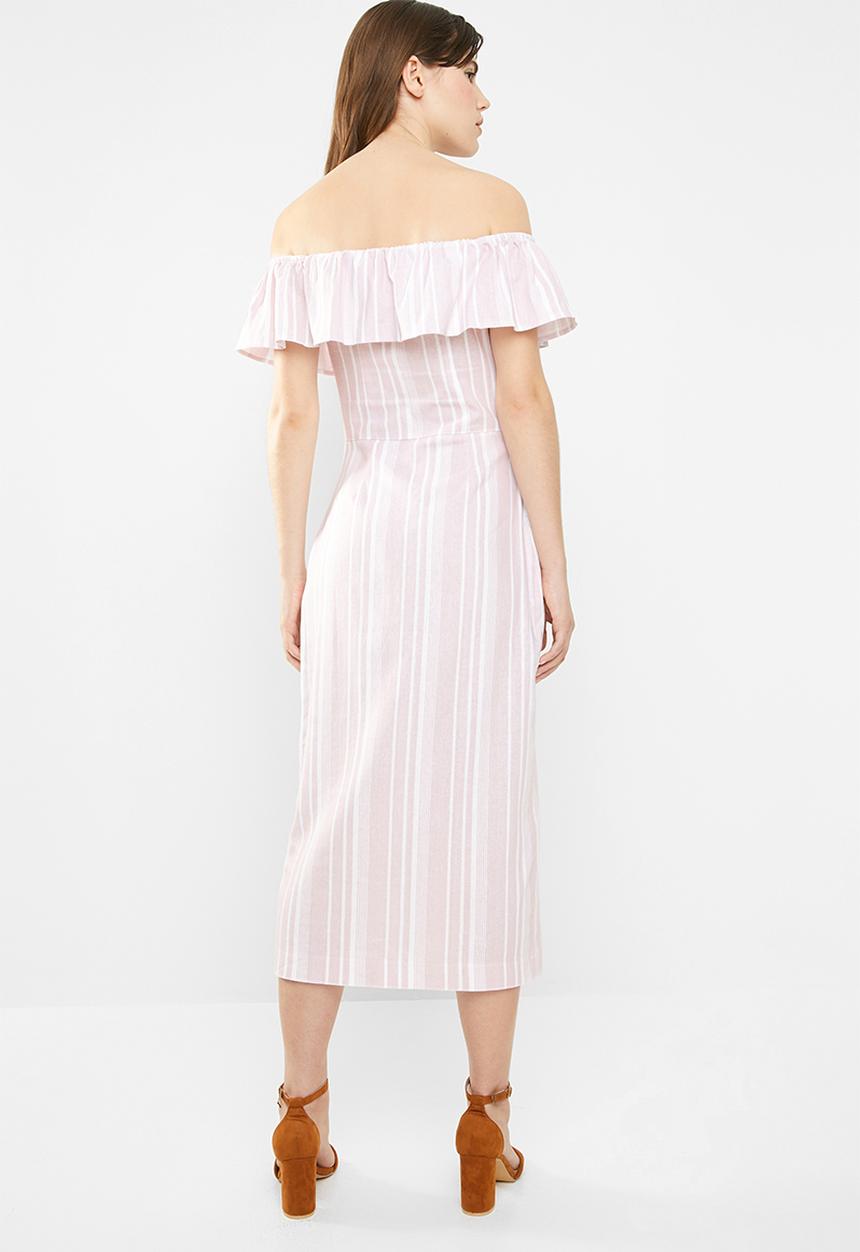 edit - Bardot linen blend dress - pink