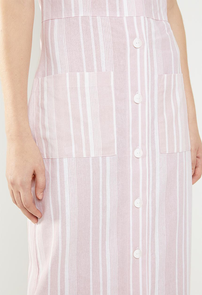 edit - Bardot linen blend dress - pink