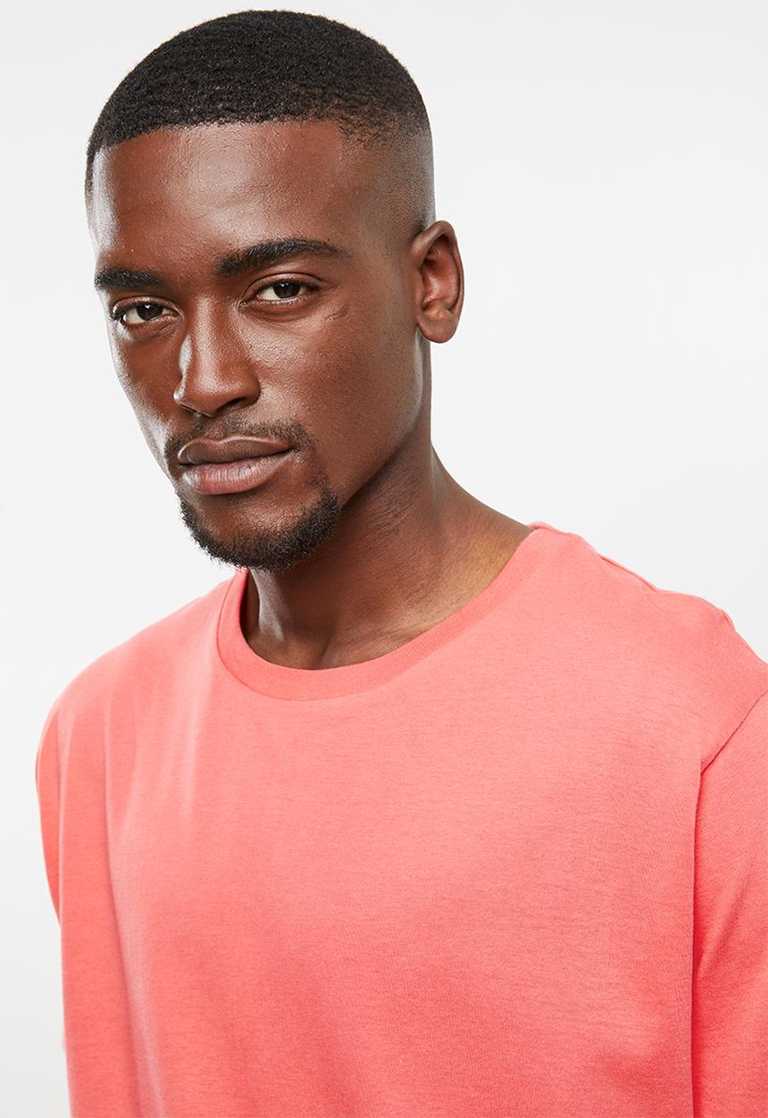 Brave Soul - Harrele longer length tee - pink