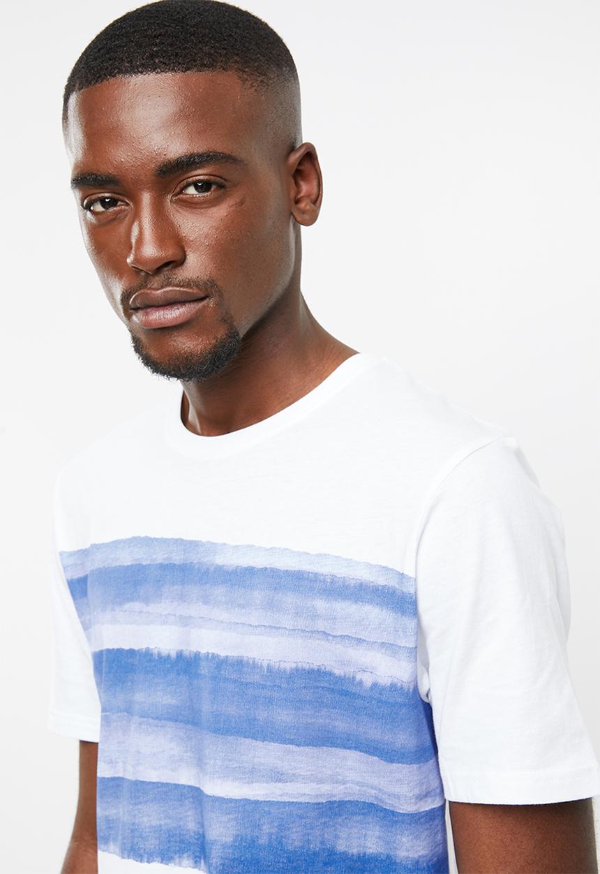 Only & Sons - Gilbert short sleeve tee - white & blue