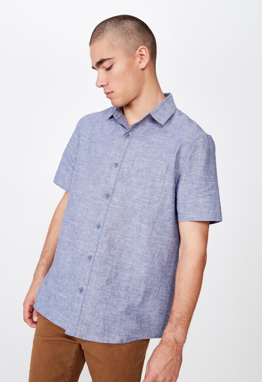 Cotton On - Premium short sleeve shirt - blue 