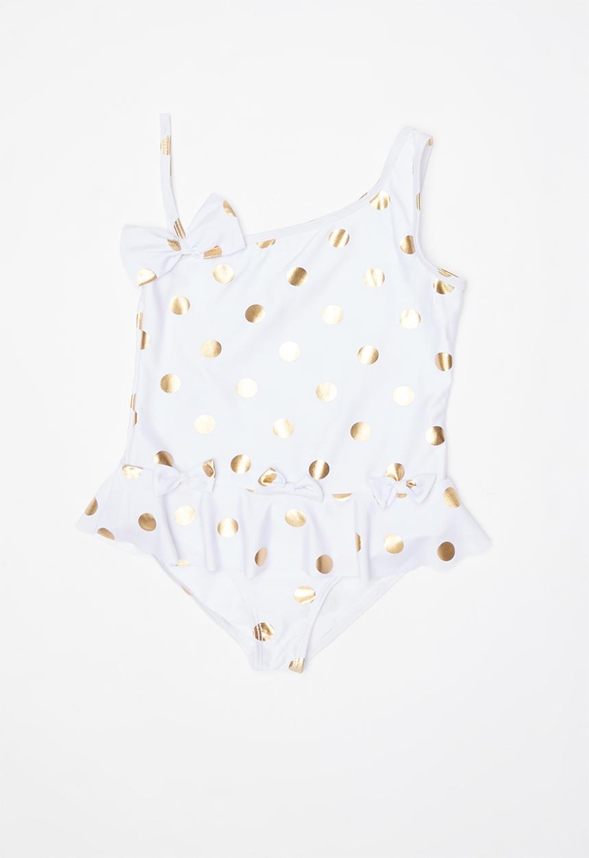 Pop Candy - One piece swimsuit - white & gold 