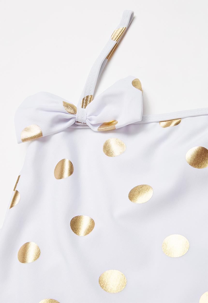 Pop Candy - One piece swimsuit - white & gold 
