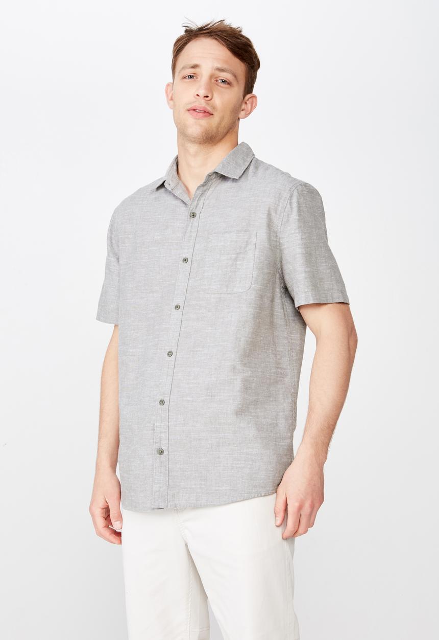 Cotton On - Premium short sleeve shirt - grey 