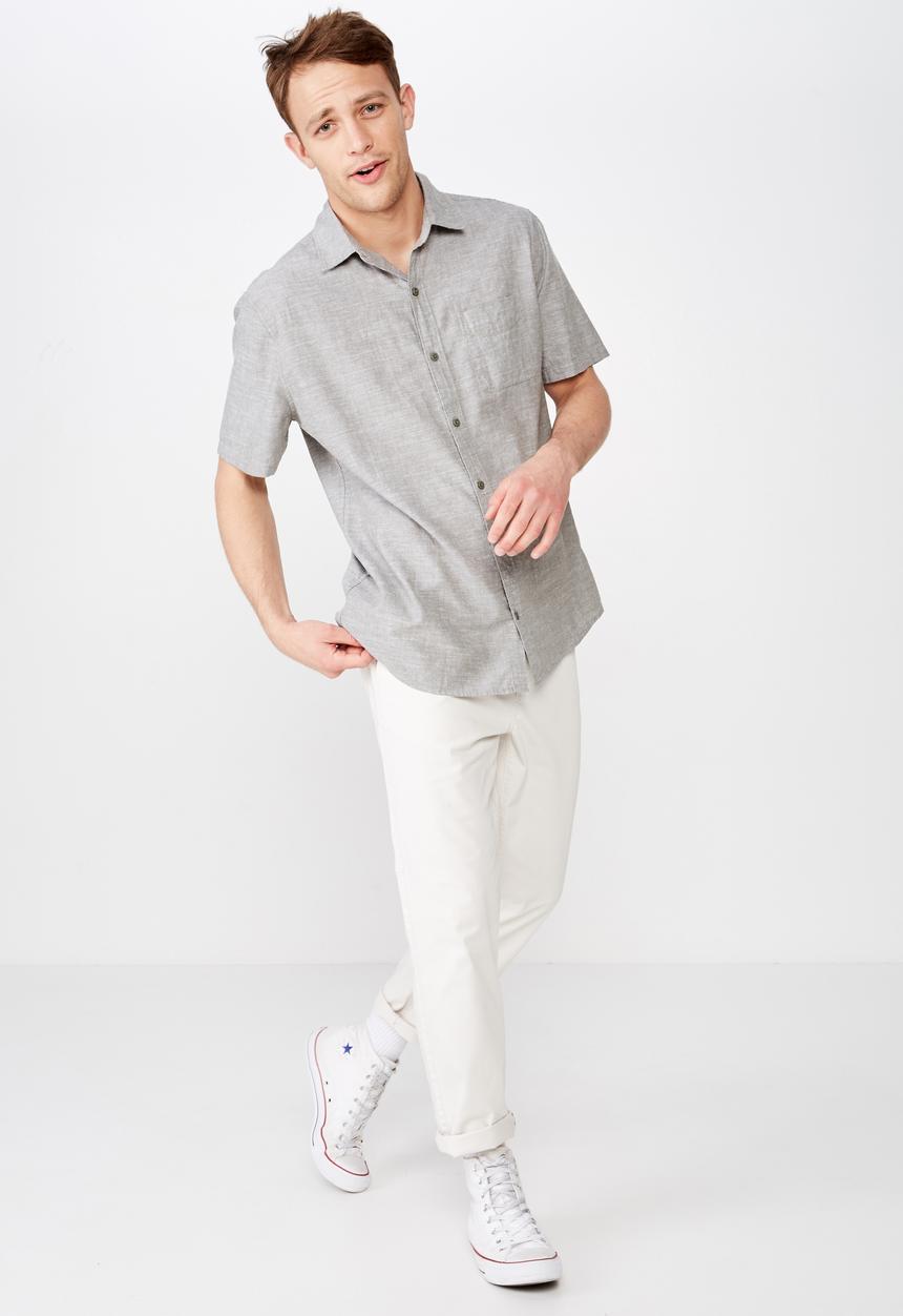 Cotton On - Premium short sleeve shirt - grey 
